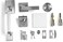 Berlin Modisch Single Cylinder HandleSet with Lever Door Handle Reversible for Right and Left Handed and a Single Cylinder deadbolt Handle Set 11" HandleSet [8 3/4" between screw holes] Silver