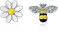 NewZenro CZ Bee Daisy Flower Asymmetric Sterling Silver Stud Earrings for Women Teen Girls Kids Sensitive Ear Fashion Tiny Animal Cute Piercing Post Hypoallergenic 2019
