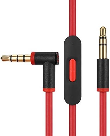 Cipher (Black Red- Replacement Audio Cable Cord Wire,Compatible with Beats by Dr.Dre Headphones Studio/Solo/Pro/Detox/Wireless/Mixr/Executive/Pill with in-line Mic and Control- (Black Red