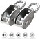 AUHOKY 12Pcs Single Pulley Block (M15, 304 Stainless Steel Hanging Wire Towing Wheel, Swivel Lifting Wire Rope Cable Pulley Roller, Max-Load 35kg/77lbs