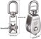 AUHOKY 12Pcs Single Pulley Block (M15, 304 Stainless Steel Hanging Wire Towing Wheel, Swivel Lifting Wire Rope Cable Pulley Roller, Max-Load 35kg/77lbs