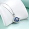 PEIMKO Evil Eye Pendant Necklace 925 Sterling Silver Greek Protection Jewelry Lucky Necklace for Women(white gold