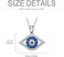 PEIMKO Evil Eye Pendant Necklace 925 Sterling Silver Greek Protection Jewelry Lucky Necklace for Women(white gold