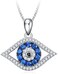 PEIMKO Evil Eye Pendant Necklace 925 Sterling Silver Greek Protection Jewelry Lucky Necklace for Women(white gold