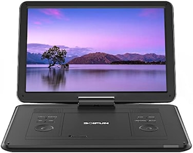 BOIFUN 17.5" Portable DVD Player with 15.6&acirc;&acirc;&sbquo;&not;&Aring;&ldquo; Large HD Screen, 6 Hours Rechargeable Battery, Support USB/SD Card/Sync TV and Multiple Disc Formats, High Volume Speaker, Black