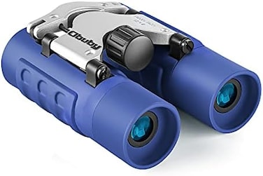 Obuby Real Binoculars for Kids Gifts for 3-12 Years Boys Girls 8x21 High-Resolution Optics Mini Compact Binocular Toys Shockproof Folding Small Telescope for Bird Watching,Travel, Camping, Blue