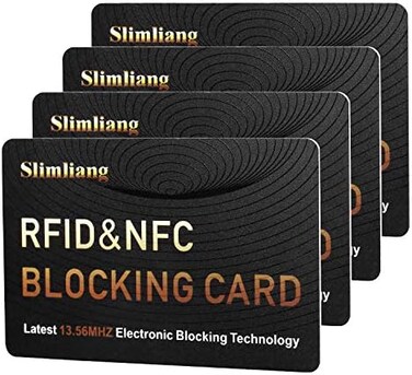 مجموعة سليمليانغ من 4 بطاقات حجب RFID، تصميم أنيق ونحيف يناسب المحفظة/الحقيبة تمامًا