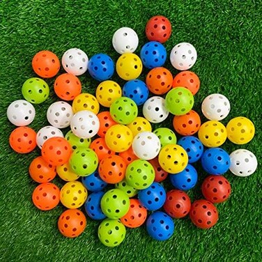 CRESTGOLF Pickleball Balls Indoor outdoor with 26 Small Precisely Drilled Holes Plastic Balls Airflow Hollow Practice Balls 72 mm,with High Bounce 6/12pcs