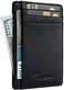 Travelambo Front Pocket Minimalist Leather Slim Wallet RFID Blocking Medium Size