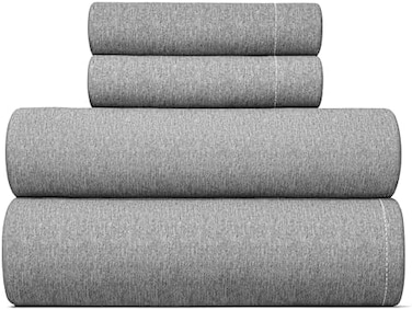 CGK Unlimited Softer Than Jersey Cotton King Size Sheet, Set of 4 Piece, Heathered Grey