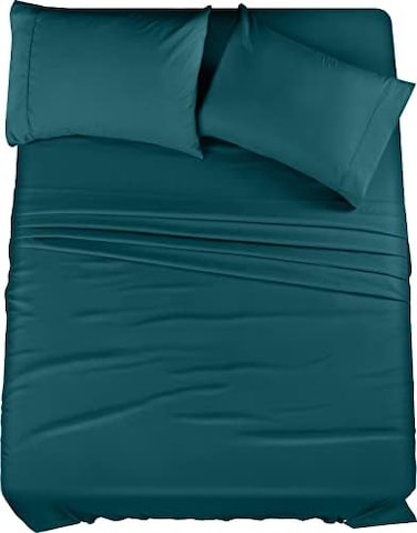 Utopia Bedding King Bed Sheets Set - 4 Piece Bedding - Brushed Microfiber - Shrinkage and Fade Resistant - Easy Care (King, Teal