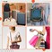 IUAQDP 2-Piece Leather Wrap Cover, Luggage Grip Protector with Brass Clasp, Soft Purse Strap Pad for Shopping, Travel, Suitcase, Tote Bag, Wallet - Brown