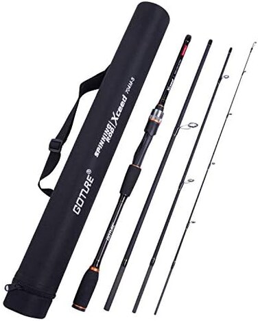 Goture Fishing Rods - CastingSpinning Fishing Rods - Portable 24 Sections Lightweight Carbon Fiber Poles M Power MF Action 6.6ft - 7ft