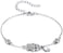 SLUYNZ 925 Sterling Silver Fatima Hamsa Hand Evil Eye Bracelet for Women Teen Girls Blue Round Eyes Bracelet, Silver, Cubic Zirconia