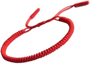 MENGLINA Men Women Chinese Lucky Red String Bracelet Tibetan Prayer Handmade Yoga Prayer Rope Mala Bracelet Adjustable Size