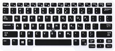 غطاء لوحة مفاتيح سيليكون أسود من JuYuish متوافق مع أجهزة Dell Latitude 14 5480 و5490 و7490 المحمولة مقاس 14 بوصة، بما في ذلك Dell Latitude 3340 وE3340 وE5490 وE5491 وE5450 وE5470 وE7450 وE7470 و7480 و
