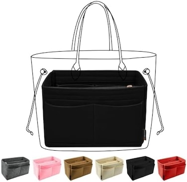 OMYSTYLE Purse Organizer Insert, Bag Organizer for TotePurse, Bag in Bag, Perfect for Speedy Neverfull and More&hellip;, Black