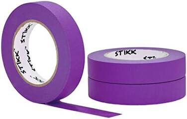 STIKK 3 Pack 1" inch x 60yd Purple Painters Tape 14 Day Easy Removal Trim Edge Finishing Decorative Marking Masking Tape (.94 in 24MM