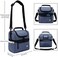 MIER 2 Compartment Lunch Bag for Men Women, Leakproof Insulated Cooler Bag for Work, Bluesteel, Medium