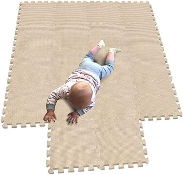 MQIAOHAM 18 Pieces Puzzle Play Mats, Soft Baby Play Mat, Kids Interlocking Foam Floor Tiles, Toddlers Carpet Playmats G301018-110