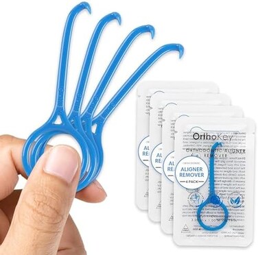 OrthoKey Clear Aligner Removal Tool - Invisible Removable Braces - QTY 4 Blue