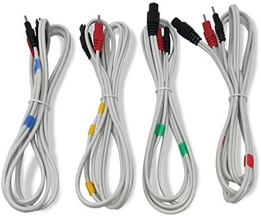 Discount TENS Compex Compatible Replacement Lead Wires, 4 Pack, 2mm pin connectors