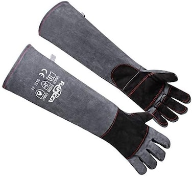 RAPICCA Animal Handling Gloves Bite Proof Kevlar Reinforced Leather Padding Dog,Cat Scratch,Falcon,Grabbing,Reptile,Snake