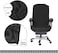 SARAFLORA Polyester Solid Stretch Washable Computer Chair Slipcovers for Universal Rotating for Boss, Office Chair (Large, Black