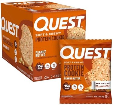 Quest Nutrition Peanut Butter Protein Cookie, High Protein, Low Carb, 12 Count