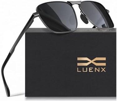 نظارات شمسية طراز أفياتور من LUENX للنساء والرجال، عدسات مستقطبة مع ملحقات - حماية من الأشعة فوق البنفسجية 400، مقاس 60 مم