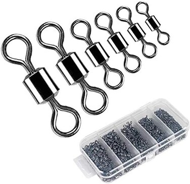 Siasky Fishing Swivels, 200pcs Barrel Swivels Fishing Stainless Steel Swivel Fishing for Saltwater Freshwater Fishing