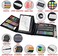 Sunnyglade 185 Pieces Double Sided Trifold Easel Art Set, Drawing Art Box with Oil Pastels, Crayons, Colored Pencils, Markers, Paint Brush, Watercolor Cakes, Sketch Pad