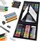 Sunnyglade 185 Pieces Double Sided Trifold Easel Art Set, Drawing Art Box with Oil Pastels, Crayons, Colored Pencils, Markers, Paint Brush, Watercolor Cakes, Sketch Pad