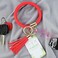 Coolcos Key Ring Bracelet Wristlet Keychain Bangle Keyring - Portable Leather Tassel Bracelet Keys Holder Women Gift