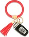 Coolcos Key Ring Bracelet Wristlet Keychain Bangle Keyring - Portable Leather Tassel Bracelet Keys Holder Women Gift