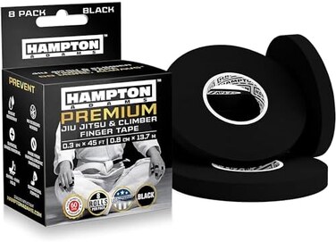 Hampton Adams (8 PackPro Finger Tape for BJJ, Bouldering, CrossfitUltimate ProtectionFast RecoveryExtreme Quality, No-Fray Climbing TapeExtended Wear, Super Strong AdhesiveBJJ Tape for Hands