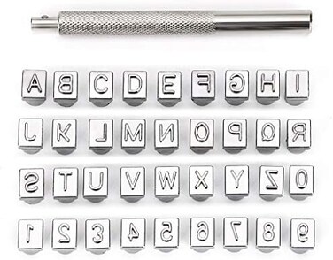 OwnMy 36 PCS Capital Letters and Numbers Stamp Set, 1/4&acirc;&acirc;&sbquo;&not;&Acirc; / 6mm Alphabet Stamp Tools Set Leather Craft Stamping Tools Leather Art Craft Tool