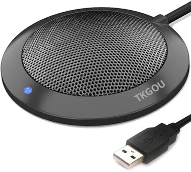 ميكروفون TKGOU المكثف متعدد الاتجاهات بتقنية USB للمؤتمرات الصوتية عبر بروتوكول الإنترنت (VoIP)، سهل الاستخدام والتوصيل والتشغيل، مناسب لبث المكالمات الصوتية عبر بروتوكول الإنترنت (VoIP).