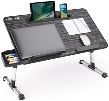 NEARPOW Laptop Desk for Bed, Larger Size Bed Table Laptop Bed Tray, Height and Angle Adjustable Computer Standing Desk Lap Desk with Foldable Legs for Reading and Writing in Bed, Sofa, Couch, Floor