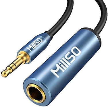 MillSO 1/4 to 3.5mm Headphone Adapter, TRS 6.35mm Female to 3.5mm Male 1/8 to 1/4 Stereo Audio Adapter for Amplifiers, Guitar, Piano, Home Theater Devices to Phone, Laptop, Headphones - 12inch/30cm