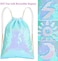 MHJY Sparkly Drawstring Backpack Mermaid Sequin Dance Bag Sports Gym Beach Swim Backpack Birthday Easter Gift Bag