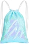 MHJY Sparkly Drawstring Backpack Mermaid Sequin Dance Bag Sports Gym Beach Swim Backpack Birthday Easter Gift Bag