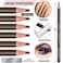 KAIQIKAIXI 12 Piece Dark Brown Colour Waterproof Eyebrows Pencil Tattoo Makeup And Microblading Supplies Kit-Permanent Eye Brow Liners In Waterproof Eyebrow Pencils Peel - Brow Pencil Set For Marking(
