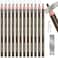 KAIQIKAIXI 12 Piece Dark Brown Colour Waterproof Eyebrows Pencil Tattoo Makeup And Microblading Supplies Kit-Permanent Eye Brow Liners In Waterproof Eyebrow Pencils Peel - Brow Pencil Set For Marking(