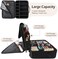 GZCZ Large Capacity 3 Layers Waterproof Travel Makeup Train Case Portable Cosmetic Case Makeup Organizer with Adjustable Dividers for Cosmetics Makeup Brushes Toiletry Digital Accessories (BlackBlack