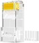 كابل AMPCOM UTP مطلي بالذهب 50 ميكرون، قطعتان، مناسب لكابلات CAT6 RJ45 القياسية ذات الموصلات المعيارية 8P8C، طرف توصيل قابل للضغط، عبوة من 100 كابل.