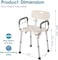 TooCust Shower Chair with Arms and Back Heavy Duty 330lbs, Shower Chair for Inside Shower, Shower Seat for Inside Shower Bathroom Chair with Cutout SeatCold-Proof Pads, Tools-Free Assembly