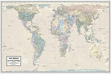 South of Kings Gall Orthographic World MapMost Accurate World Map - Countries are Shown in Correct Proportion to Each OtherLaminated World Map36&rdquo; x 24&rdquo;