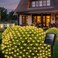 echosari Net Lights Solar Powered, 100 LED 5Ft x 5Ft Bush Net Light Outdoor Mesh Lights Auto On/Off 8 Modes for Tree Fence Backyard Bush Decor (Warm White
