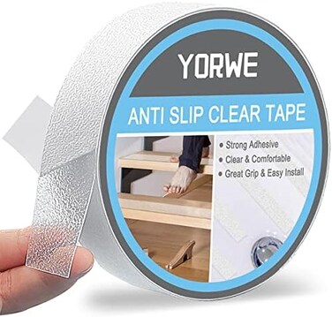 Yorwe Anti Slip Tape Transparent, More Clear and Comfortable Safety Track Tape 1" width x 190" long